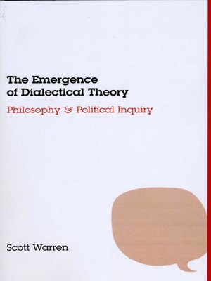 cover image of The Emergence of Dialectical Theory
